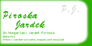 piroska jardek business card